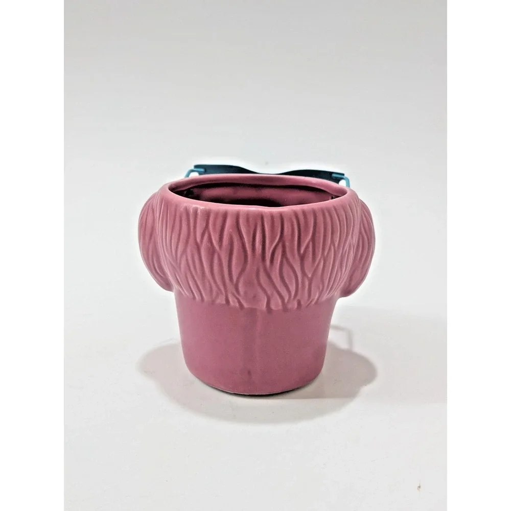 Trader Joes Dog of Days Summer Pink Dog Head Ceramic Planter Pot Sunglasses 3